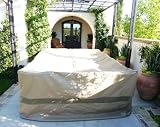 Patio Set Covers, 132"Lx104"W fits Extra Wide Patio Table and Chair Set, Center hole for umbrella.