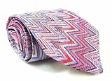 Missoni Mens Silk Tie Multi Color Zig Zag Design CRB8SEU2251 - 0001