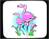 Mouse Pad with flamingo, grass, bird