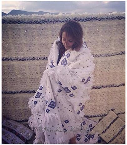 Moroccan Wedding Blanket/Handira"Sarah" + Matching 2 Pillows