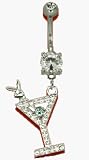 Playboy Officially Licensed Belly Button Ring Martini Glass