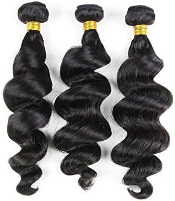 AM Youth Hair® 6a Brazilian Loose Wave Hair Extention Length 18" 24"26"28"100g/pcs 100% Weave Human Virgin Hair Natural Black Color