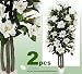 TWO 6' White Magnolia Real Wood Trunks Artificial Trees each with approx. 35 flowers 21 buds