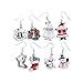 Zhenhui Colorful Christmas Dangle Earrings Set for Women Girls with Red Wreath Santa Claus Stockings White Snowman Xmas Missing Hat Snowflake Jingle Bells Thanksgiving Themed Gift