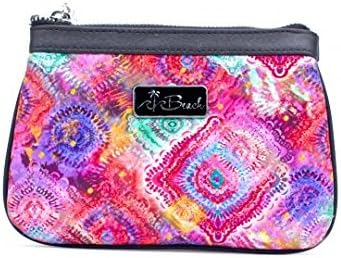 Long Beach Small Cosmetic Coin Purse - Cute Neoprene Women's Make Up Case For the Bare Necessities (Pretty Pastel)