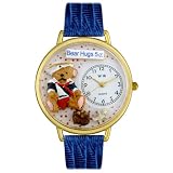 Whimsical Watches Women's G0230002 Teddy Bear Hugs Blue Leather Watch