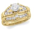14K Yellow Gold Diamond Wedding Set - 1.10 Ct.
