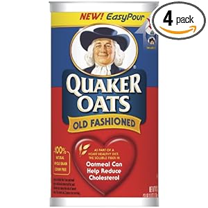 Quaker Oatmeal Old Fashioned Oats, 42-Ounce (Pack of 4) 桂格烧煮式传统麦片，42盎司一桶，4桶装