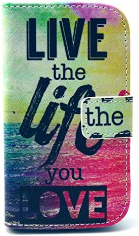 amyko -PU + Rubber Inner Case for samsung galaxy S3 Case Cover Colorful fashion Wallet & Flip Stand + Magnetic Clip Credit Card Slots Leather case -live life