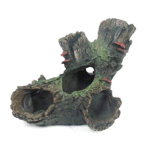 Jardin Resin Aquarium Fish Tank Artificial Rotten Roots, 2.4-Inch Height, Black/Green