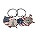 2x US Map American Flag Keychain NY Landmark US Patriotic Souvenir Gift-Set of 2
