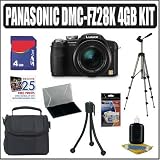 Panasonic DMC-FZ28K 10MP Digital Camera (Black) + 4GB Accessory Kit