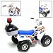 MiniMotors White Toy Police ATV w/REAL Electric Motor