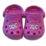 Infant Toddler Pink Water Clogs with Skull - Size 12-18 Months