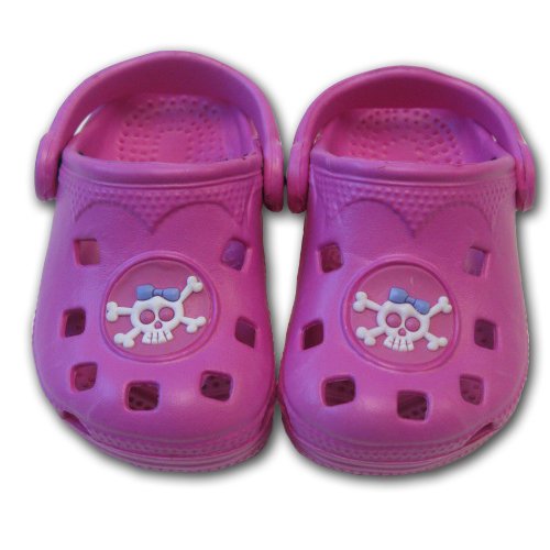 Infant Toddler Pink Water Clogs with Skull - Size 6-9 Months