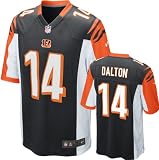 Andy Dalton Jersey: Home Black Game Replica #14 Nike Cincinnati Bengals Jersey