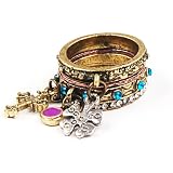 Unique Vintage Rhinestone Clover Cross Multi Decoration Cute Ring Set