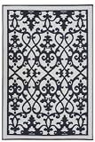 Fab Habitat 654367294635 6-Feet by 9-Feet Venice Outdoor Rug, Cream and Black