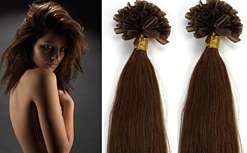 stock 18inch 100s 50g Fusion U or Nail Keratin Tip Remy Human Hair Extensions Color 4 dark brown medium dark brown chocolate brown