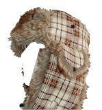New York Designed New Wave Winter Plaid Bomber Faux Fur Trooper Aviator Hat Cap - (5 Colors) (One Size)