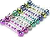 Green Implant Grade Titanium Industrial Barbell 14 gauge 1-1/4