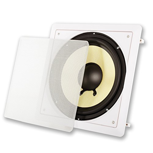 Acoustic Audio HDS10 10-Inch In Wall Kevlar Subwoofer (White)