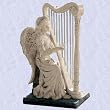 Heather the harp playing angel statue home wind chimes
