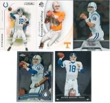 Peyton Manning 5 Card Gift Lot Containing One Each of His 2011 Elite, Topps Chrome, Certified and Rookies and Stars Mint Condition Indianapolis Colts Cards, Plus a 2010 SP Authentic Card Showing Him in His Orange Tennessee Volunteers College Jersey. Shipped in a 100 Card Cardboard Storage Box! Great Way to Add a Lot of Manning Cards to Your Collection!