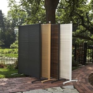 Versare Outdoor Wicker Resin Privacy Screen Room Divider White - OUTDOOR WICKER 4X6 WHITE