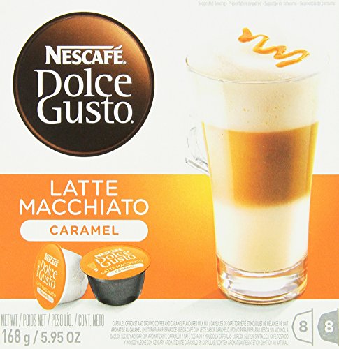 "Nescafe Dolce Gusto for Nescafe Dolce Gusto Brewers, Caramel Latte Macchiato, 16 count, (Pack of 3) (8 count of actual servings)