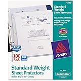 Avery Top Load Standard Polypropylene Sheet Protectors, Semi-Clear, 100/Box (75536)