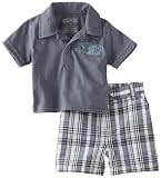 Kenneth Cole Baby-boys Infant Granite Polo And Plaid Short