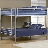 Hillsdale Universal Youth Full over Full Metal Bunk Bed in Silver Finish