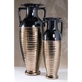 Cleopatra Floor Gold Luster Modern Floor Urns by Kathy Kuo Designs