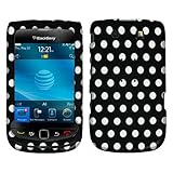 Hard Snap-on Sleeve Plastic RUBBERIZED BLACK With WHITE POLKA DOTS Design S ....