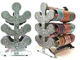 Beachcombers! Indian Embossed Metal Glass Bangle Bracelet Jewelry Stand Display Holder Rack,...