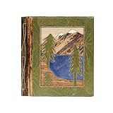 All Natural 80 Photo Handmade Photo Album - Mountains and Lake Design