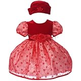 Red Velveteen Christmas Dress w/ Hat (12M, 18M, 24M, 3T)