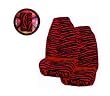 5 Piece Universal Fit Red Zebra Tiger Print Front Bucket Seat Cover, Steering Wheel Cover and Shoulder Harness Seat Belt Covers