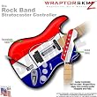 Red, White and Blue WraptorSkinz Skin fits Rock Band Stratocaster Guitar for Nintendo Wii, XBOX 360, PS2 & PS3 (GUITAR NOT INCLUDED)