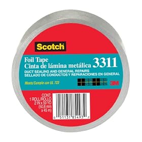 Scotch Aluminum Foil Tape 3311 Silver, 2 in x 10 yd 3.6 mil (Pack of 1)