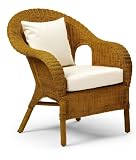 Natural Rattan Woven Chair with Cushion.