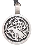 Celtic Fox Fern Pewter Pendant Necklace