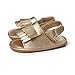 LIVEBOX Infant Baby Girls Moccasins Tassels Premium Soft Rubber Sole Anti-Slip Summer Prewalker Toddler Sandals (M: 6~12 Months, Champagne)