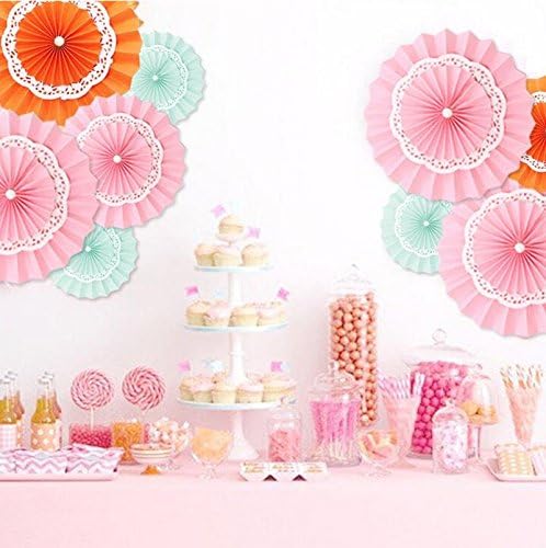 CYNDIE decoration Paper Flowers Wheel Fans Background Wedding Birthday Party DIY Backdrop Decor Light Green