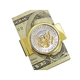 51tqhB0FJSL. SL160  Selectively Gold Layered Presidential Seal JFK Half Dollar Goldtone Money Clip