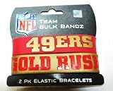 SF 49ERS Big Logo NFL extra wide Bulky Bandz Bracelet 2 pack *NEW*