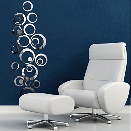 Cozroom circular mirror creative wall clock mirror round fashiona…