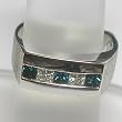 14K White Gold Blue and White Diamond Man's Ring
