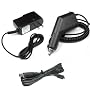 Garmin GPS Nuvi 785T Accessory Bundle - Car Charger + Home Travel AC Charger + USB Data Cable + Free Stars Stripes Silicone Wristband
